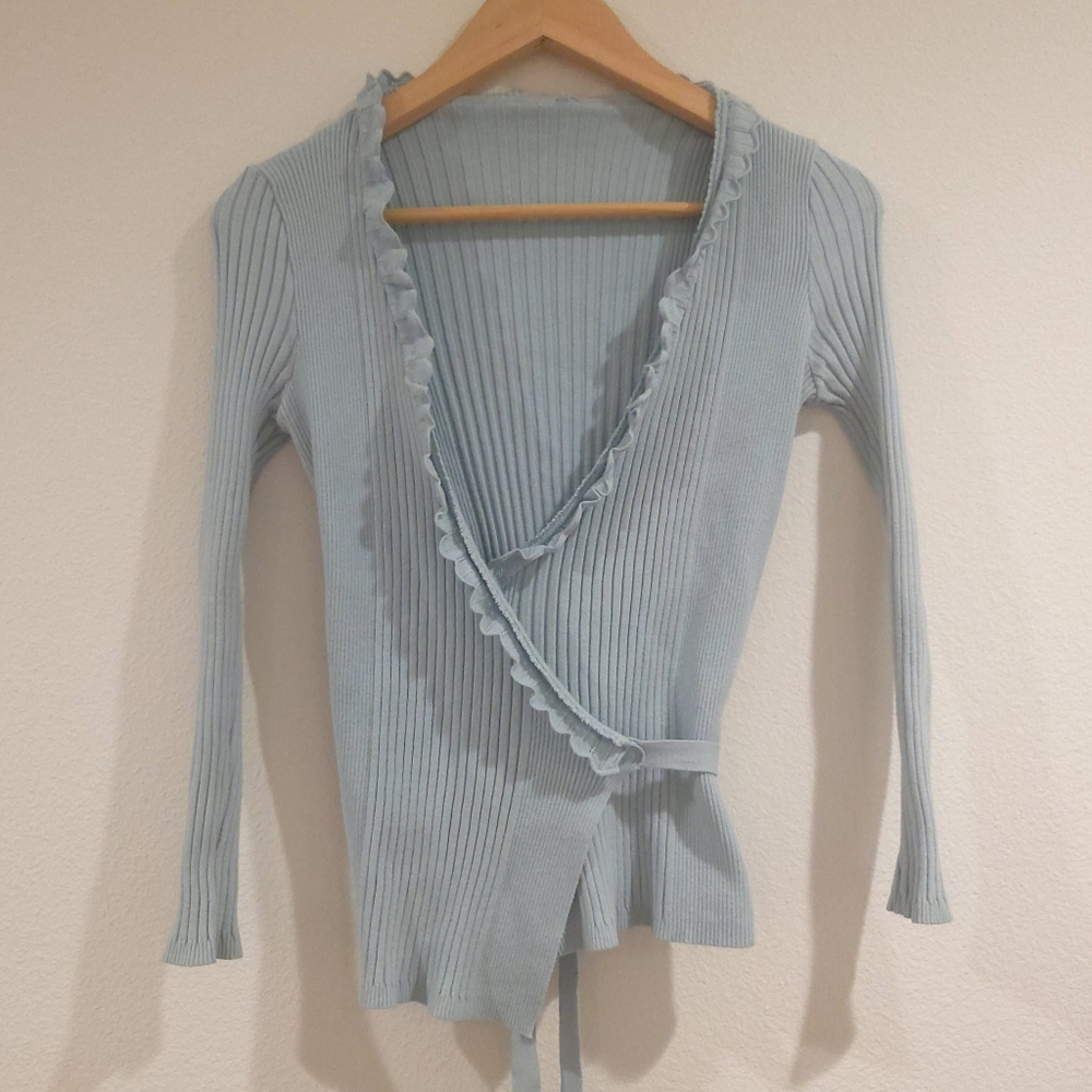 Beautiful Moschino Cheap and Chic light blue stretchy sweater size IT40, US 6